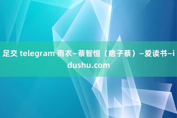 足交 telegram 雨衣—蔡智恒（痞子蔡）—爱读书—idushu.com